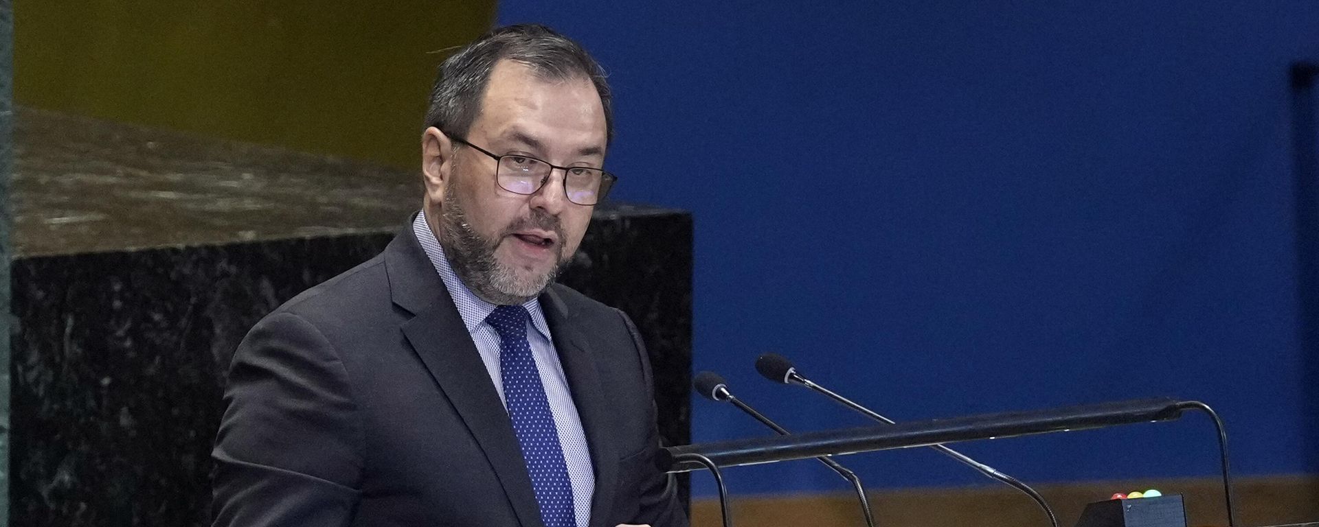 Venezuela's Foreign Minister Yvan Gil Pinto addresses the Summit of the Future, in the United Nations General Assembly, Monday, Sept. 23, 2024. (AP Photo/Richard Drew) Venezuela's Foreign Minister Yvan Gil Pinto addresses the Summit of the Future, in the United Nations General Assembly, Monday, Sept. 23, 2024. (AP Photo/Richard Drew) - Sputnik International, 1920, 10.09.2025