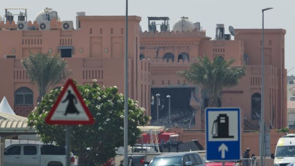 Damage is seen after an Israeli strike targeted a compound that hosted Hamas' political leadership in Doha, Qatar, Wednesday, Sept. 10, 2025. - Sputnik International