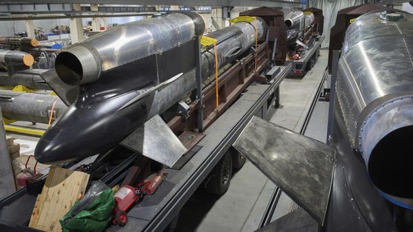 Missiles are seen at Fire Point's factory in Ukraine on Monday, Aug. 18, 2025.  - Sputnik International