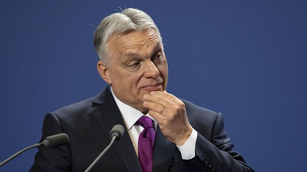 Hungarian Prime Minister Viktor Orban reacts during a press statement at the Carmelite Monastery in the Buda Castle in Budapest, Hungary, Thursday, April 3, 2025.  - Sputnik International