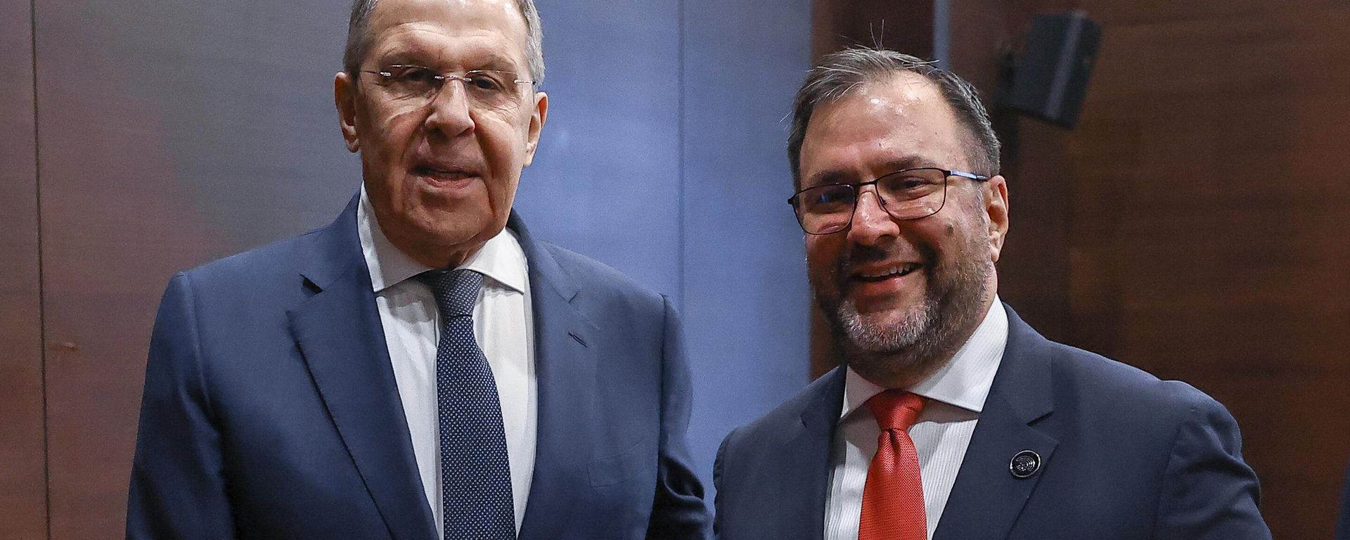 Russian Foreign Minister Sergei Lavrov (left) and Venezuelan Foreign Minister Ivan Gil Pinto during a meeting on the sidelines of the Antalya Diplomatic Forum. Russian Foreign Minister Sergei Lavrov (left) and Venezuelan Foreign Minister Ivan Gil Pinto during a meeting on the sidelines of the Antalya Diplomatic Forum. - Sputnik International, 1920, 27.09.2025