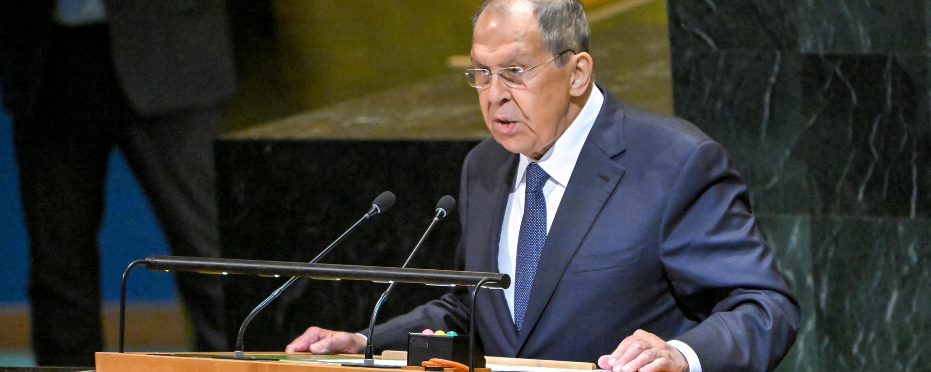 Russian Foreign Minister Sergey Lavrov gives a speech at the UN General Assembly in New York. Saturday, September 27, 2025. - Sputnik International, 1920, 15.10.2025