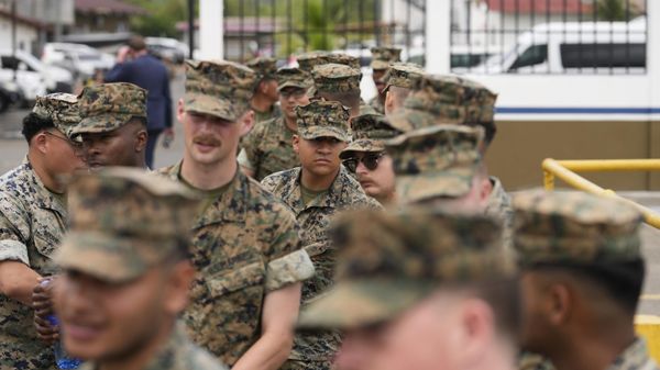 US military takes part in a joint drill with Panamanian troops at the Panama Canal during the visit of US Secretary of War Pete Hegseth to the Port of Rodman in West Panama, April 8, 2025.  - Sputnik International
