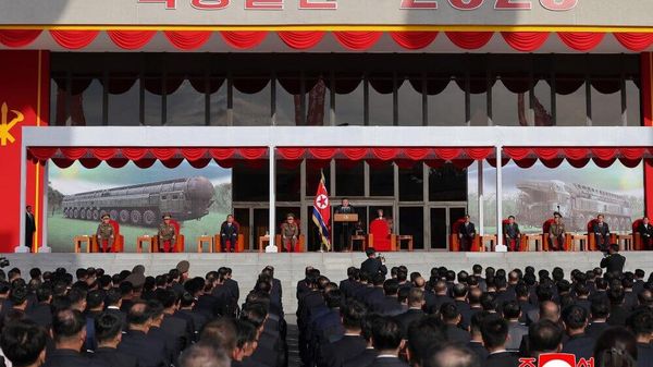 North Korea’s leader Kim Jong-un attends opening of the Military Hardware Exhibition Defiance Development-2025 in Pyongyang. - Sputnik International