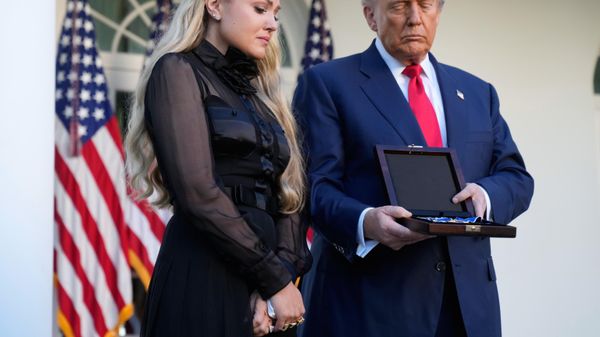 President Donald Trump presents posthumously to Charlie Kirk, the Presidential Medal of Freedom President Donald Trump presents posthumously to Charlie Kirk, the Presidential Medal of Freedom - Sputnik International