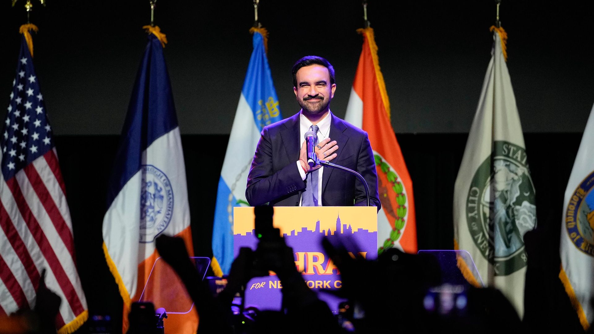 Zohran Mamdani speaks after winning the mayoral election, Tuesday, Nov. 4, 2025, in New York. Zohran Mamdani speaks after winning the mayoral election, Tuesday, Nov. 4, 2025, in New York. - Sputnik International, 1920, 05.11.2025