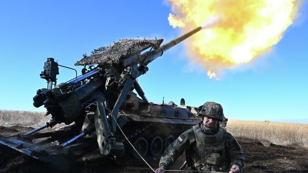 Combat operations of the 2S7M Malka self-propelled artillery unit - Sputnik International