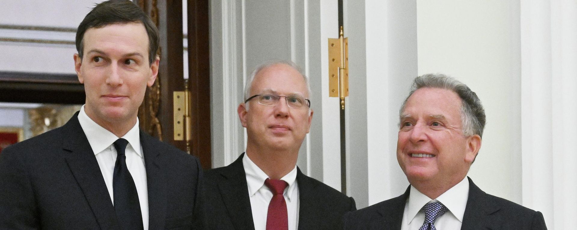 U.S. President Donald Trump's son-in-law Jared Kushner, Russian Direct Investment Fund CEO - Special Presidential Representative for Investment and Economic Cooperation with Foreign Countries Kirill Dmitriev and U.S. Special Envoy Steve Witkoff wait before a meeting with Russian President Vladimir Putin at the Kremlin in Moscow, Russia. U.S. President Donald Trump's son-in-law Jared Kushner, Russian Direct Investment Fund CEO - Special Presidential Representative for Investment and Economic Cooperation with Foreign Countries Kirill Dmitriev and U.S. Special Envoy Steve Witkoff wait before a meeting with Russian President Vladimir Putin at the Kremlin in Moscow, Russia. - Sputnik International, 1920, 21.12.2025