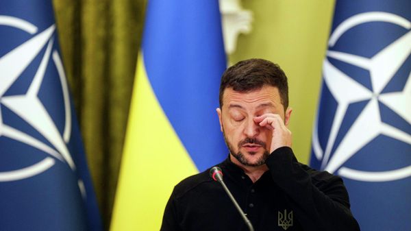 Ukraine's Volodymyr Zelensky speaks to journalists during a joint press conference with NATO Secretary General Mark Rutte in Kiev, Ukraine, Thursday Oct. 3, 2024.  - Sputnik International