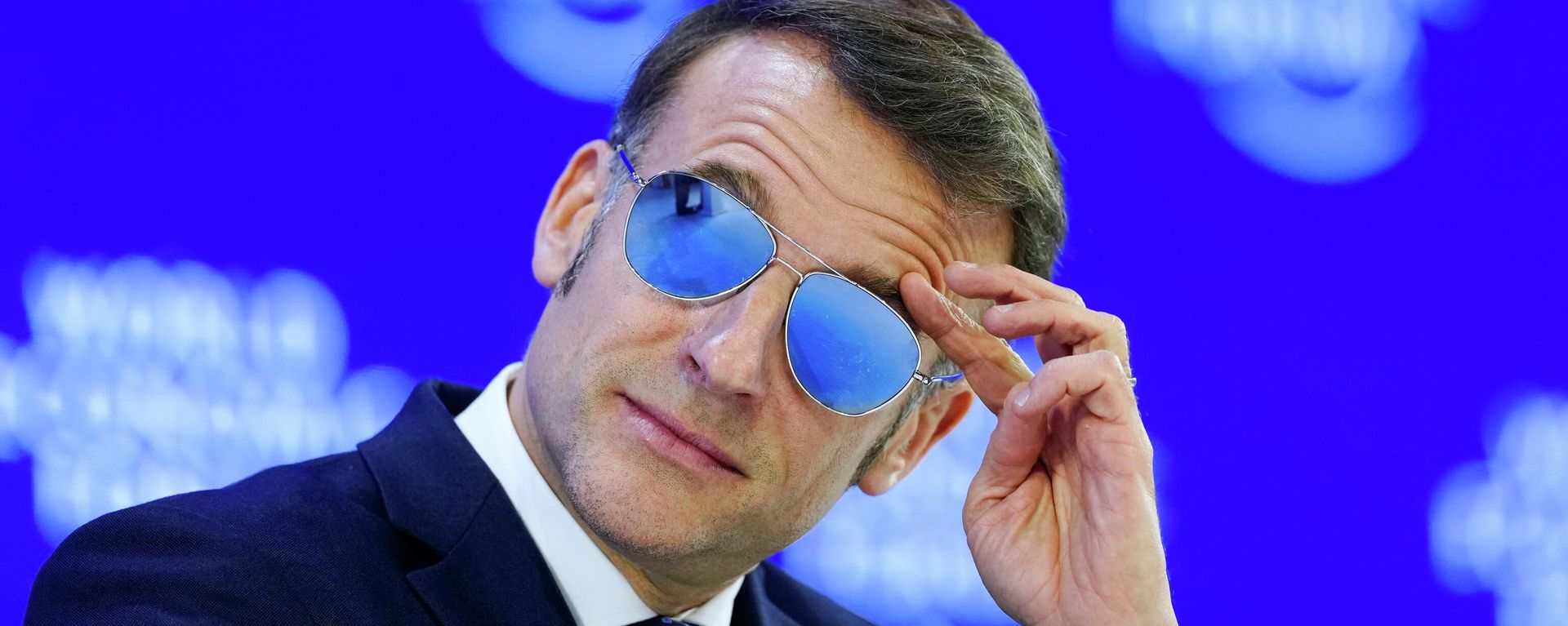 French President Emmanuel Macron is seen during the Annual Meeting of the World Economic Forum in Davos, Switzerland, Tuesday, Jan. 20, 2026. - Sputnik International, 1920, 20.01.2026