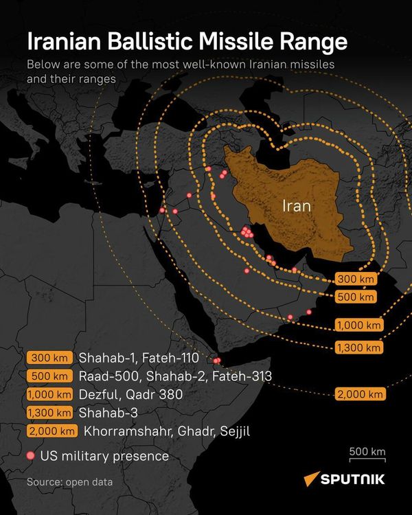 Mapping Iran’s missile reach across Middle East Mapping Iran’s missile reach across Middle East - Sputnik International