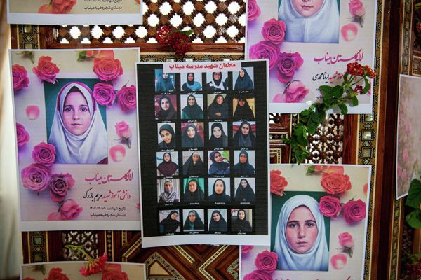 Portraits of school children from the Shajarah Tayyebeh Elementary School in Minab, who were killed in a U.S strike are displayed during a press conference by Iranian Ambassador to Tunisia Massoud Hosseinian, in Tunis, Tunisia, Thursday, March 12, 2026. (AP Photo/Ons Abid) Portraits of school children from the Shajarah Tayyebeh Elementary School in Minab, who were killed in a U.S strike are displayed during a press conference by Iranian Ambassador to Tunisia Massoud Hosseinian, in Tunis, Tunisia, Thursday, March 12, 2026. (AP Photo/Ons Abid) - Sputnik International