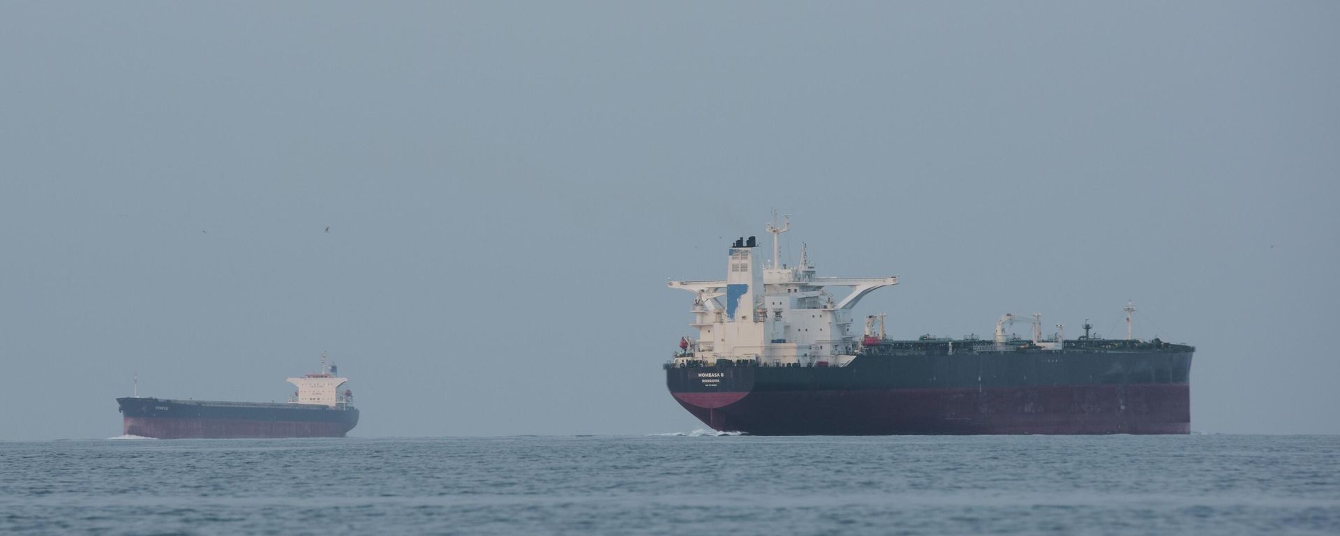Tankers anchored in the Strait of Hormuz off the coast of Qeshm Island, Iran, April 18, 2026.  - Sputnik International, 1920, 07.07.2026