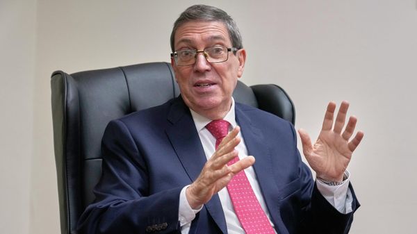 Cuba's Foreign Minister Bruno Rodriguez Parrilla speaks during an interview with The Associated Press at the Permanent Mission of Cuba to the United Nations, in New York, Tuesday, Sept. 30, 2025 - Sputnik International
