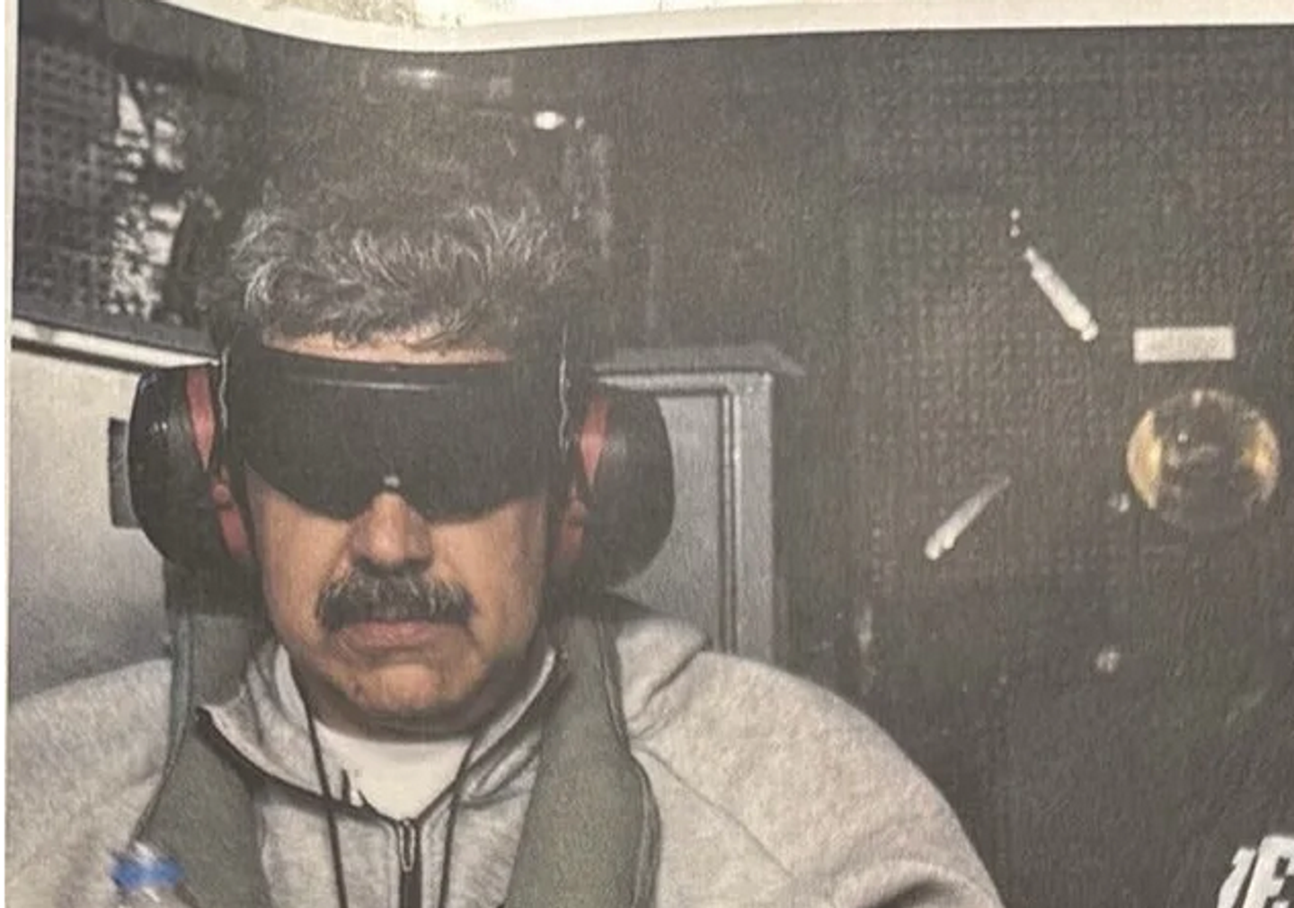 Venezuelan President Nicolas Maduro aboard the USS Iwo Jima after his kidnapping by US forces. Social media photo. - Sputnik International