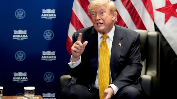U.S. President Donald Trump meets with Syrian President Ahmad al-Sharaa on the sidelines of the NATO summit in Ankara, Turkey, Wednesday, July 8, 2026. - Sputnik International
