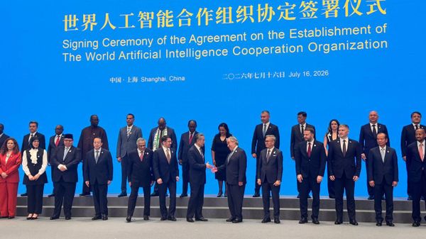 Representatives of Russia, China and more than 25 other countries signed an agreement in Shanghai establishing the World Artificial Intelligence Cooperation Organization. - Sputnik International