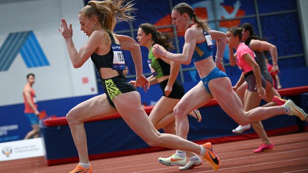 Participants in the women's 60m hurdles at the XXXII All-Russian Athletics Competition Russian Winter - 2023 in Moscow. - Sputnik International