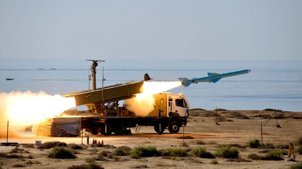 In this Monday, Jan. 2, 2012 file photo released by Iranian Students News Agency, ISNA, on Monday, Jan. 2, 2012, a Ghader missile is launched at the shore of sea of Oman during Iran's navy drill - Sputnik International