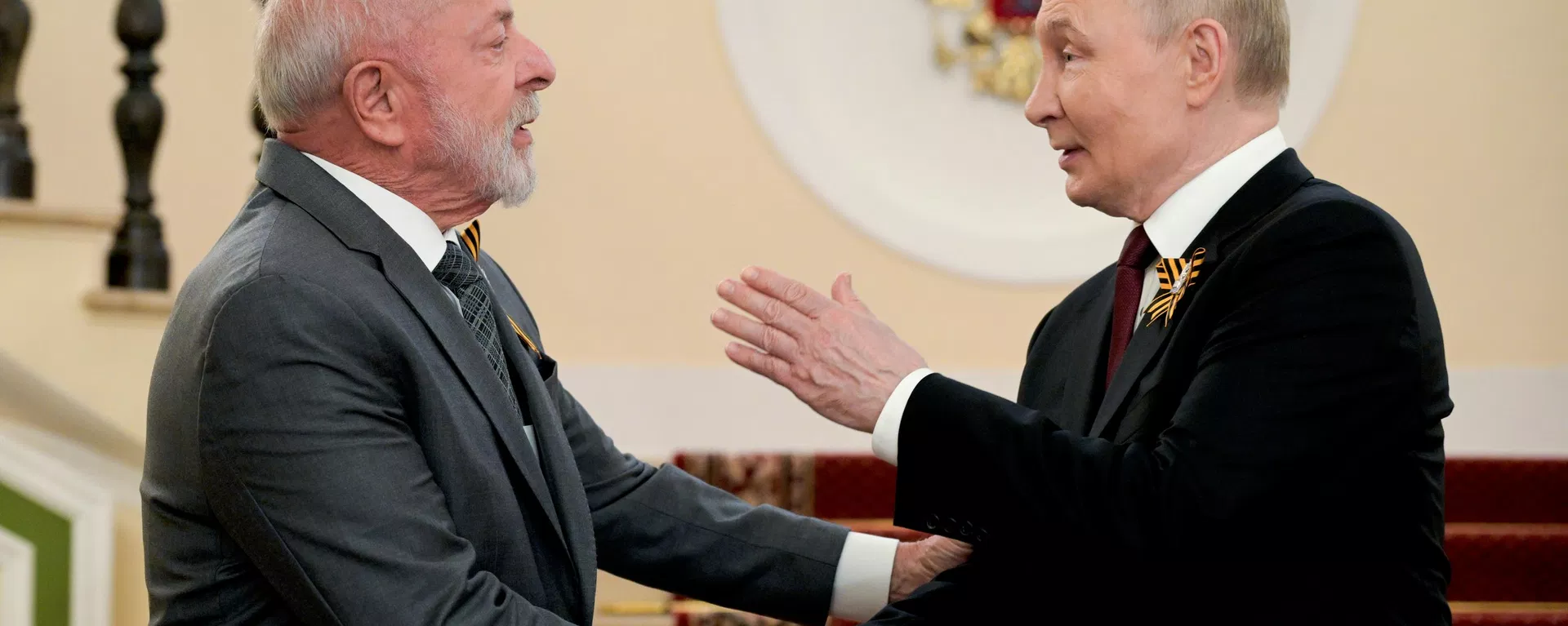 Russian President Vladimir Putin and Brazilian President Luiz Inácio Lula da Silva (left) during a meeting at the Kremlin Russian President Vladimir Putin and Brazilian President Luiz Inácio Lula da Silva (left) during a meeting at the Kremlin - Sputnik International, 1920, 26.10.2026