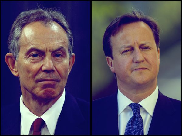 Former UK Prime Ministers Tony Blair and David Cameron  - Sputnik International