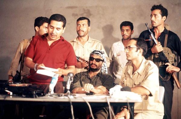 Yasser Arafat delivering a press conference in 1970 during Black September. Arafat lead the Palestinian Liberation Organisation (PLO) in the civil war fought to determine control of Jordan Yasser Arafat delivering a press conference in 1970 during Black September. Arafat lead the Palestinian Liberation Organisation (PLO) in the civil war fought to determine control of Jordan - Sputnik International
