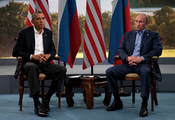 President Barack Obama meets with Russian President Vladimir Putin in Enniskillen, Northern Ireland, Monday, June 17, 2013. Obama and Putin discussed the ongoing conflict in Syria during their bilateral meeting. President Barack Obama meets with Russian President Vladimir Putin in Enniskillen, Northern Ireland, Monday, June 17, 2013. Obama and Putin discussed the ongoing conflict in Syria during their bilateral meeting. - Sputnik International