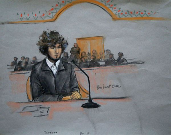 Courtroom sketch of Boston Marathon bombing suspect Dzhokhar Tsarnaev. - Sputnik International