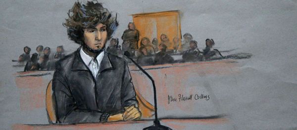 Courtroom sketch of Boston Marathon bombing suspect Dzhokhar Tsarnaev. - Sputnik International