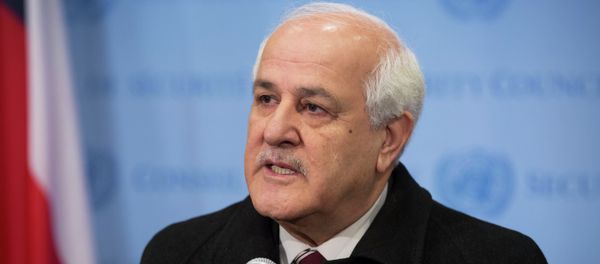 In this photo provided by the United Nations, Palestinian Ambassador to the U.N. Riyad Mansour addresses the media at U.N. headquarters after submitting documents to join the International Criminal Court on Friday, Jan. 2, 2015. The Palestinians moved quickly to join the court after suffering a defeat in the U.N. Security Council, which rejected a resolution Tuesday that would have set a three-year deadline for the establishment of a Palestinian state on lands occupied by Israel. In this photo provided by the United Nations, Palestinian Ambassador to the U.N. Riyad Mansour addresses the media at U.N. headquarters after submitting documents to join the International Criminal Court on Friday, Jan. 2, 2015. The Palestinians moved quickly to join the court after suffering a defeat in the U.N. Security Council, which rejected a resolution Tuesday that would have set a three-year deadline for the establishment of a Palestinian state on lands occupied by Israel. - Sputnik International