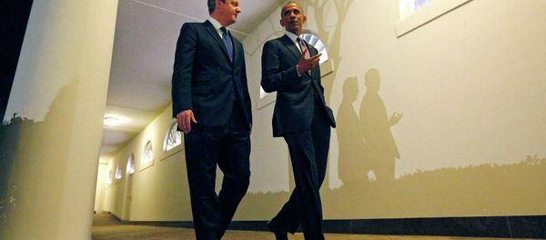 Prime Minister Cameron and President Obama outside the West Wing of the White House. Prime Minister Cameron and President Obama outside the West Wing of the White House. - Sputnik International