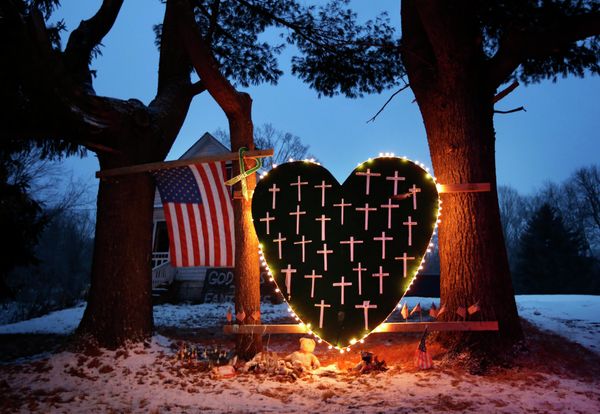 A memorial to the victims of the December 2012 shootings at Sandy Hook Elementary School. Residents of Newtown, Conn. say the shooter's home is a a constant reminder of the evil that resided there. A memorial to the victims of the December 2012 shootings at Sandy Hook Elementary School. Residents of Newtown, Conn. say the shooter's home is a a constant reminder of the evil that resided there. - Sputnik International