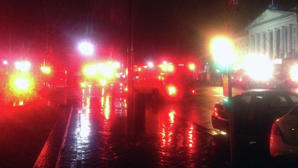 Emergency vehicles surrounding White House after a device was found on the lawn. Emergency vehicles surrounding White House after a device was found on the lawn. - Sputnik International