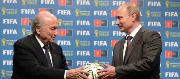 Russia's President Vladimir Putin (R) and FIFA President Joseph Blatter Russia's President Vladimir Putin (R) and FIFA President Joseph Blatter - Sputnik International