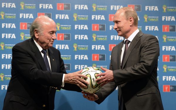 Russia's President Vladimir Putin (R) and FIFA President Joseph Blatter Russia's President Vladimir Putin (R) and FIFA President Joseph Blatter - Sputnik International