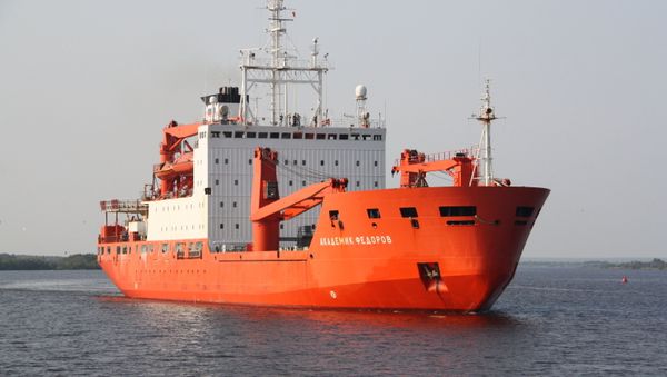 The completion of the Russian research vessel Akademik Fyodorov's expedition to Arctic lets the Russia's Ministry of Natural Resources to file a submission on Arctic shelf borders expansion to UN in spring 2015. - Sputnik International