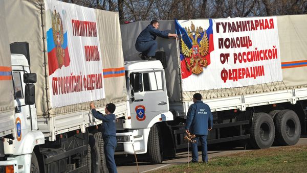 Russian humanitarian aid convoy has reached Donetsk and Luhansk Russian humanitarian aid convoy has reached Donetsk and Luhansk - Sputnik International