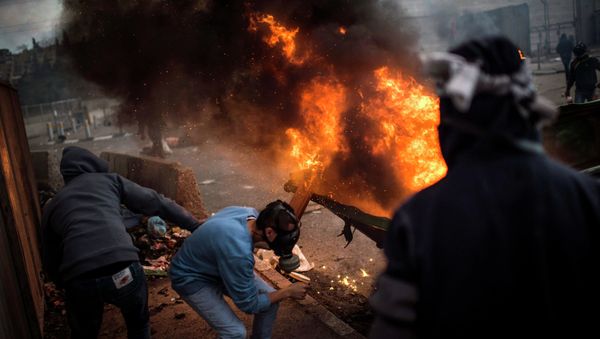 Clashes between Palestinians and the police Clashes between Palestinians and the police - Sputnik International