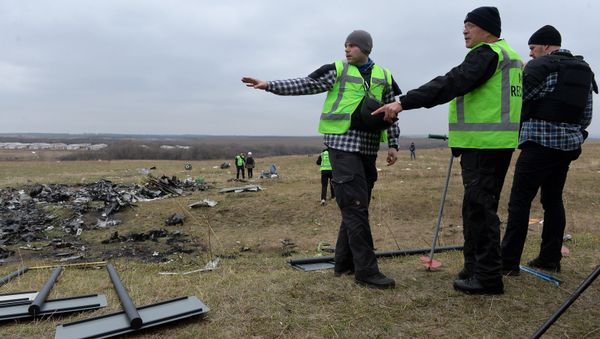 Dutch experts and OSCE representatives work at Malaysia Airlines Flight MH17 crash site Dutch experts and OSCE representatives work at Malaysia Airlines Flight MH17 crash site - Sputnik International