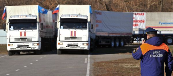 Humanitarian aid convoy arrives in Rostov Region Humanitarian aid convoy arrives in Rostov Region - Sputnik International