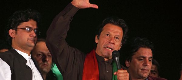 Pakistani politician Imran Khan addresses an anti-government rally near a parliament building in Islamabad, Pakistan, Tuesday, Oct. 21, 2014 Pakistani politician Imran Khan addresses an anti-government rally near a parliament building in Islamabad, Pakistan, Tuesday, Oct. 21, 2014 - Sputnik International