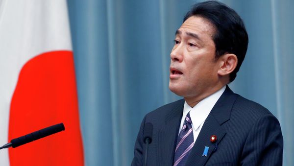 Foreign Minister Fumio Kishida speaks during a press conference at the prime minister's official residence in Tokyo Foreign Minister Fumio Kishida speaks during a press conference at the prime minister's official residence in Tokyo - Sputnik International