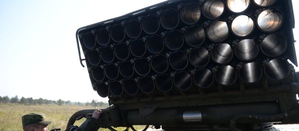 Grad multiple rocket launcher systems during drills - Sputnik International
