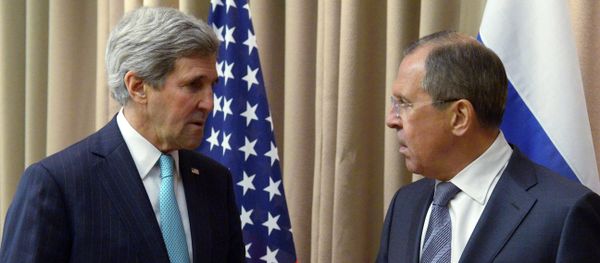 Russian Foreign Minister Sergei Lavrov and US Secretary of State John Kerry began their second meeting on the sidelines of the Iran nuclear talks in Vienna Monday. Russian Foreign Minister Sergei Lavrov and US Secretary of State John Kerry began their second meeting on the sidelines of the Iran nuclear talks in Vienna Monday. - Sputnik International
