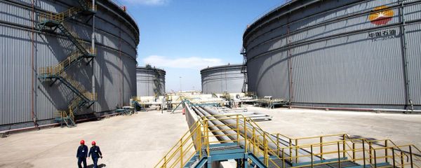 Chinese inspectors patrol past oil tanks at the Dagang commercial oil reserve base Chinese inspectors patrol past oil tanks at the Dagang commercial oil reserve base - Sputnik International