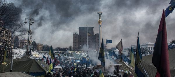 The camp of pro-European integration protesters on Maidan Nezalezhnosti in Kiev The camp of pro-European integration protesters on Maidan Nezalezhnosti in Kiev - Sputnik International