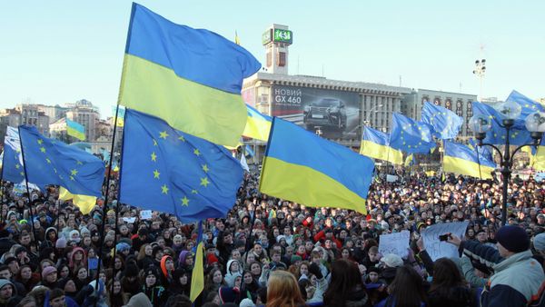 Rally in Ukraine in support of EU integration Rally in Ukraine in support of EU integration - Sputnik International