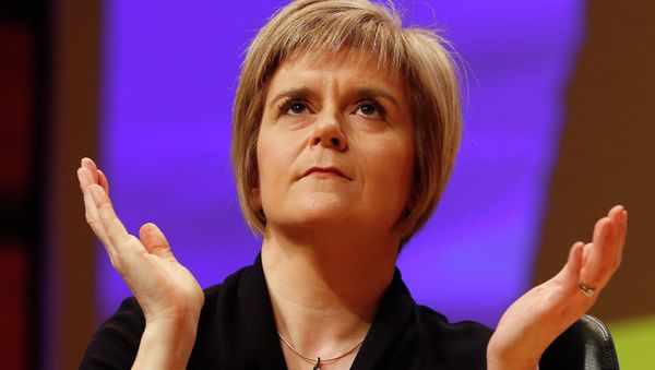 Nicola Sturgeon reacts as she is formally announced as the new Scottish National Party (SNP) leader at the party conference in Perth November 14, 2014 - Sputnik International