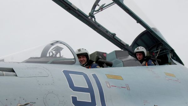This Sukhoi Su-27 SM Flanker fighter will serve with the 62nd Fighter Regiment of the 27th Combined Air Division of the Russian Air Force at Belbek airfield near Sevastopol. - Sputnik International