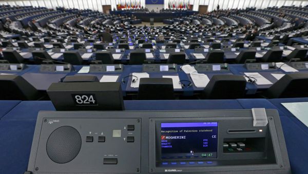 A general view shows the plenary room of the European Parliament A general view shows the plenary room of the European Parliament - Sputnik International
